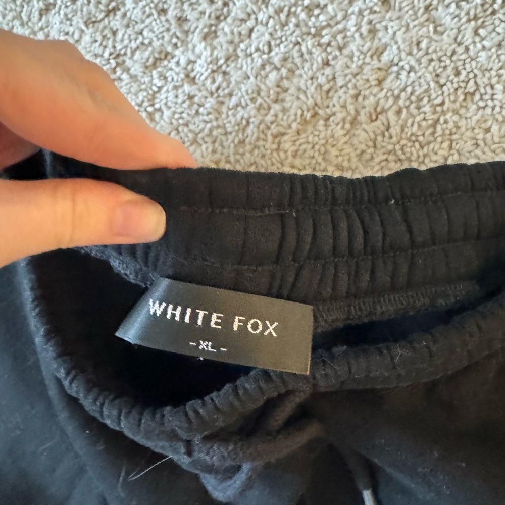 White Fox Boutique Black Joggers with Pink Logo - Picture 3 of 4